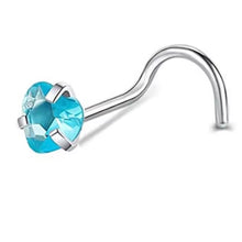 Load image into Gallery viewer, Blue Stone Nose Ring