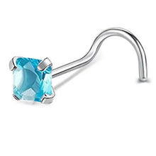 Load image into Gallery viewer, Blue Stone Nose Ring