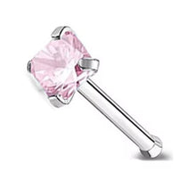 Load image into Gallery viewer, Pink Stone Nose Ring
