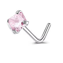 Load image into Gallery viewer, Pink Stone Nose Ring