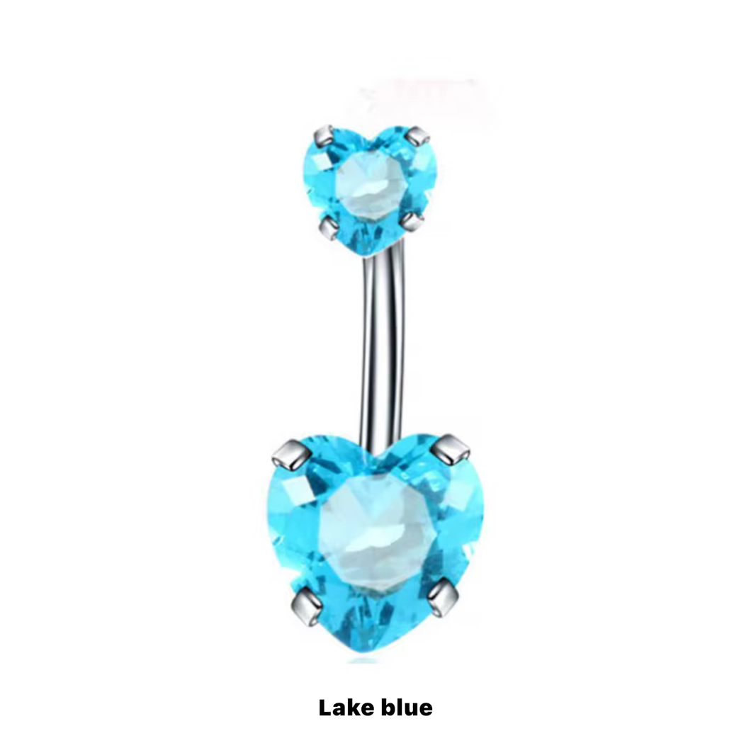 LakeBlue - Heart Shape Navel Ring #028