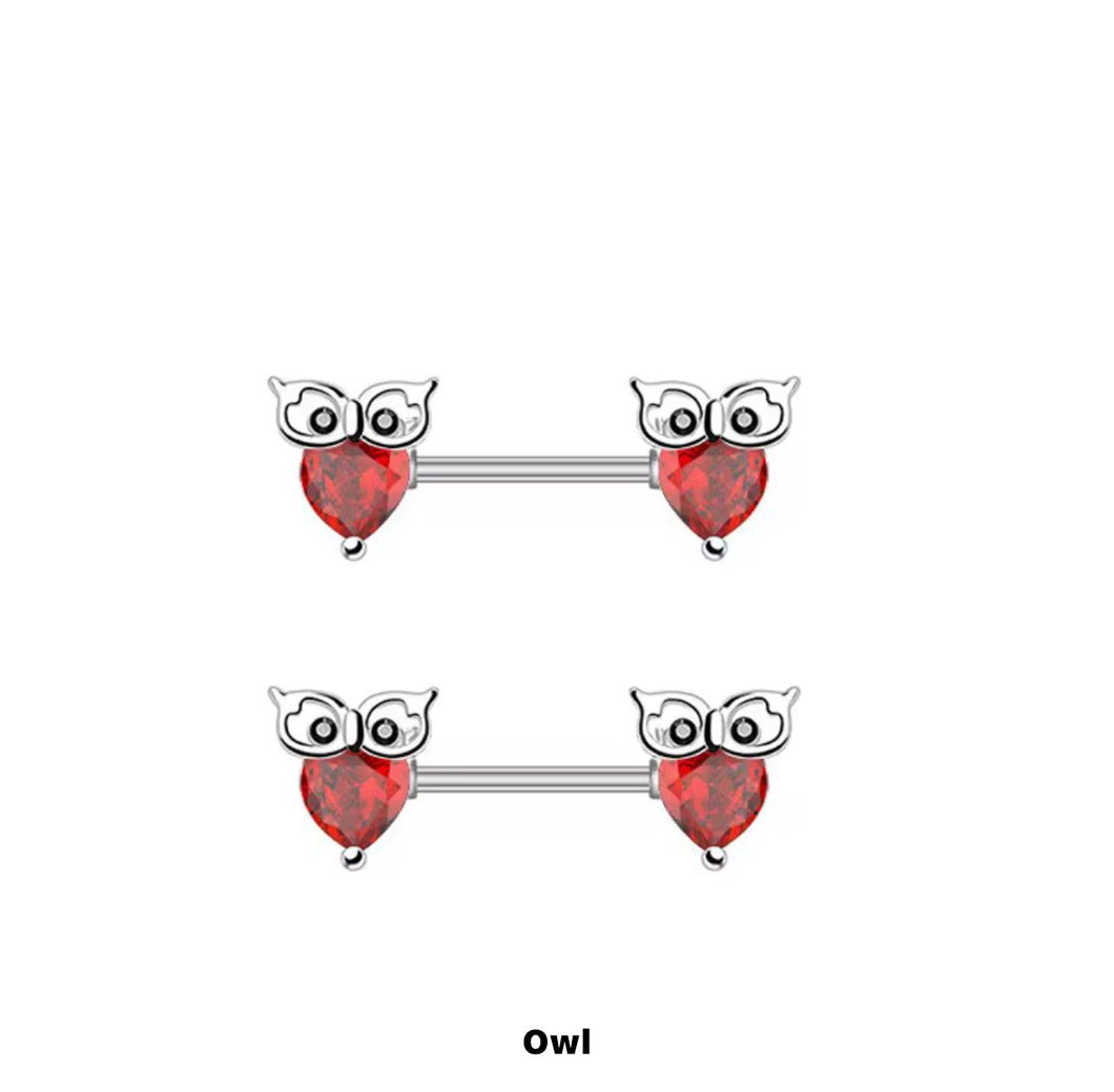 Red Gem - Nipple Jewelry #020