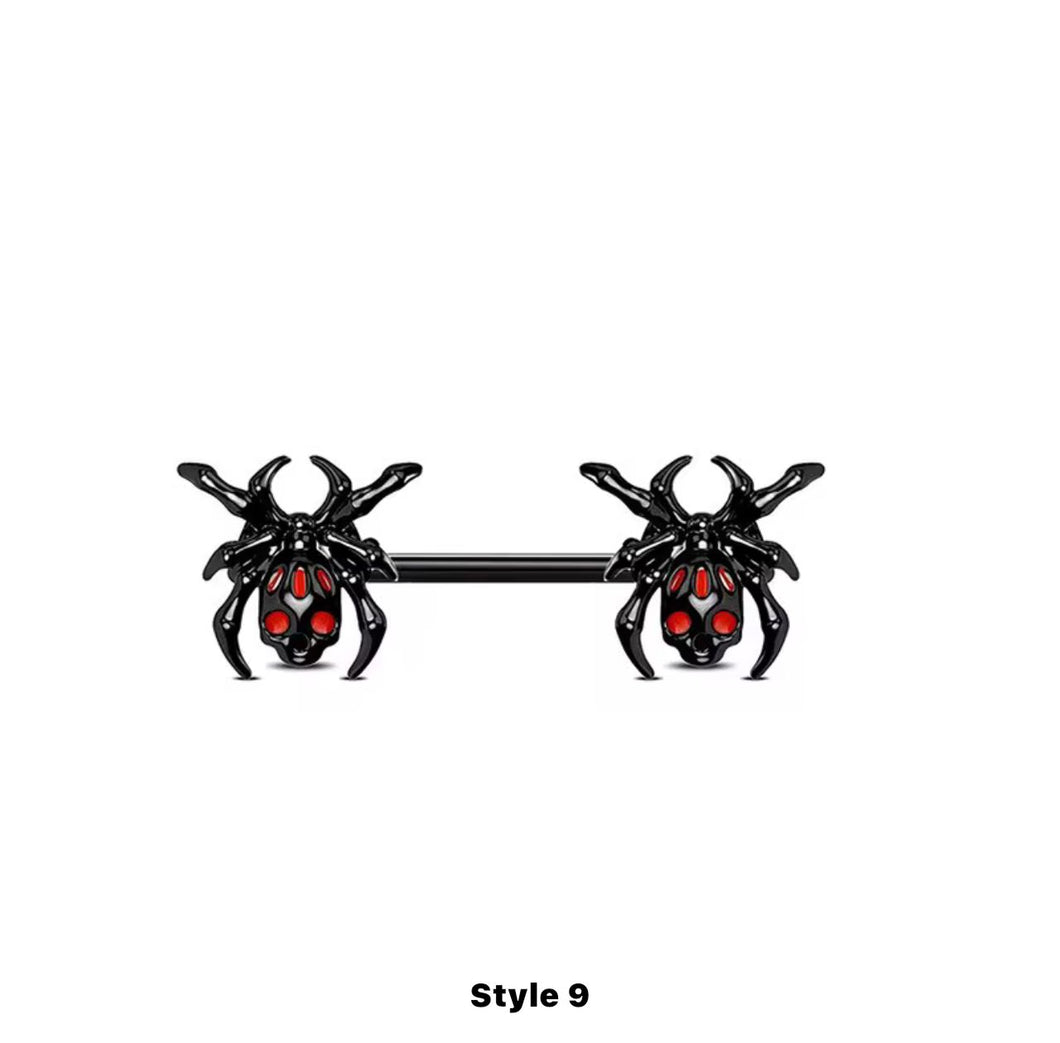Black-RedGem - Nipple Jewelry #031