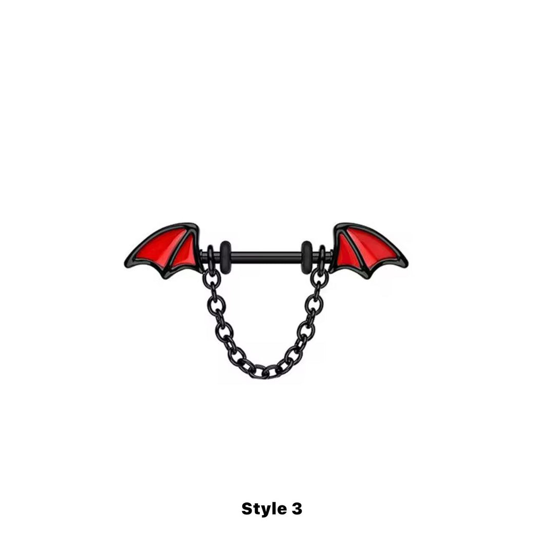 Black-RedGem - Nipple Jewelry #032