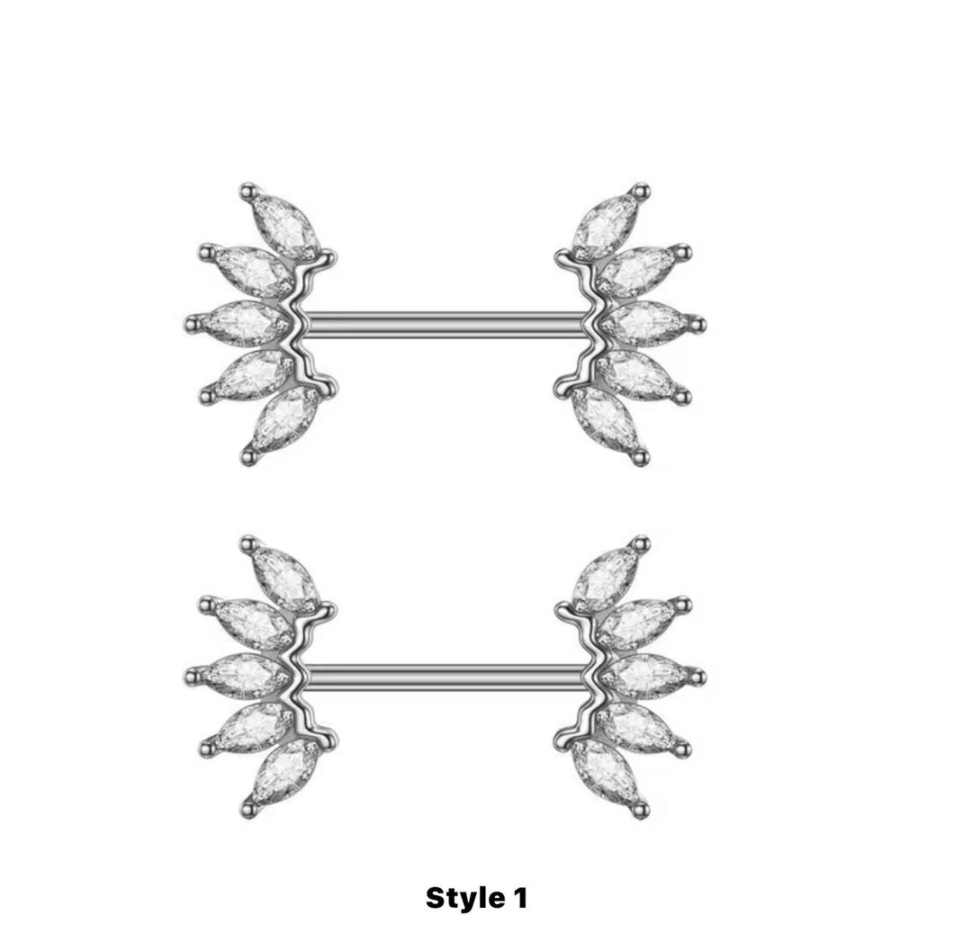 Silver Gem - Nipple Jewelry #046