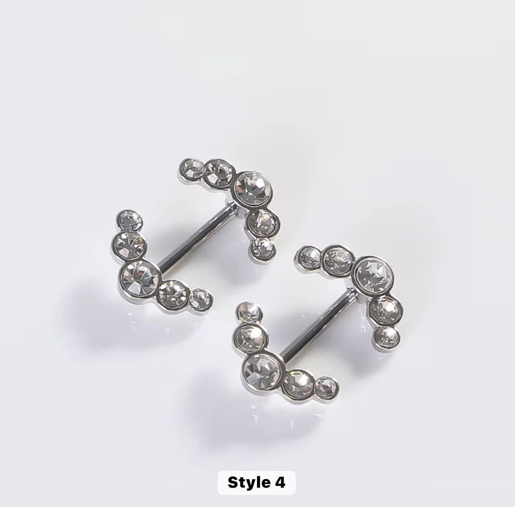 Silver Gem - Nipple Jewelry #041