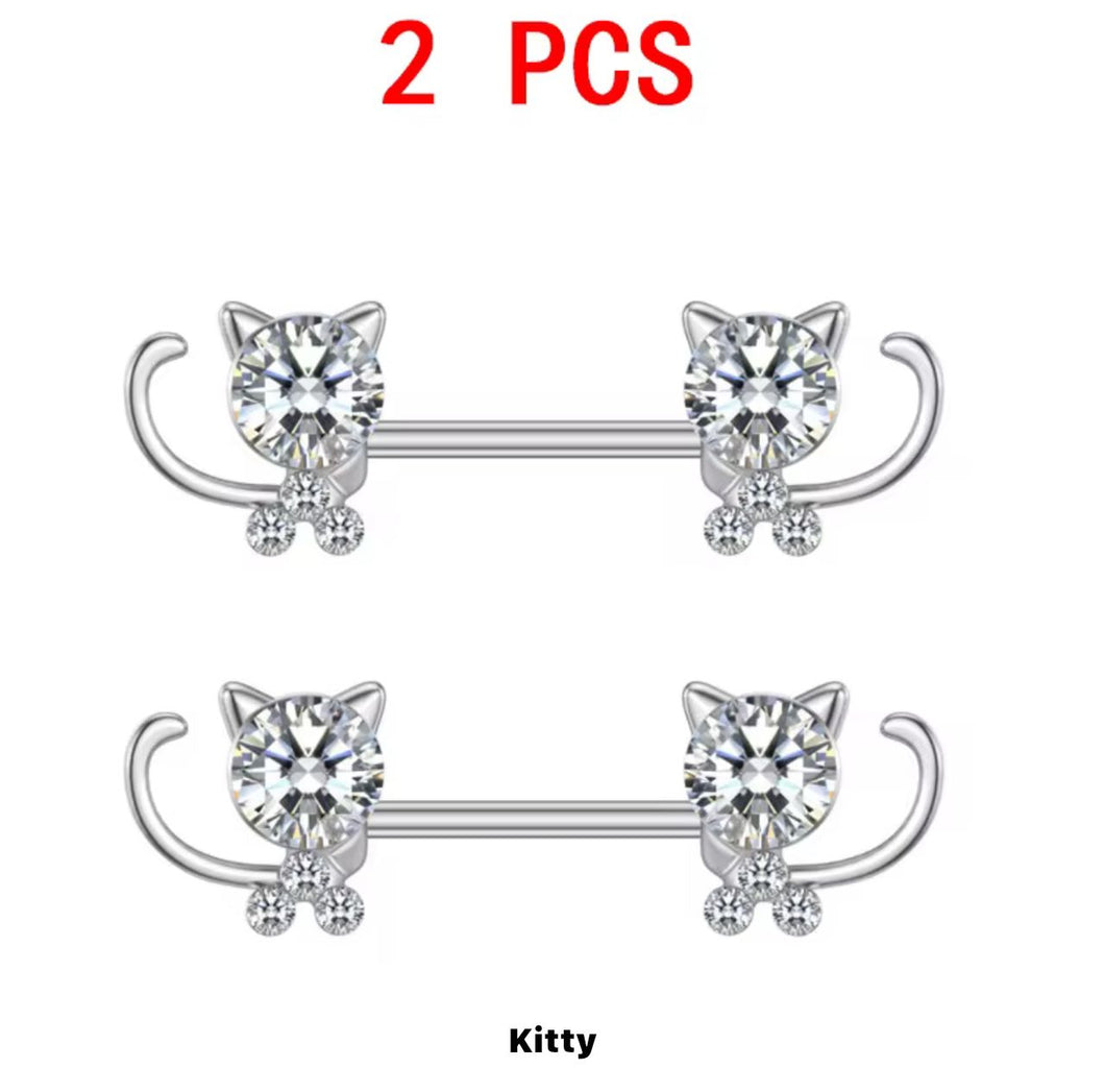 Silver Gem - Nipple Jewelry #036