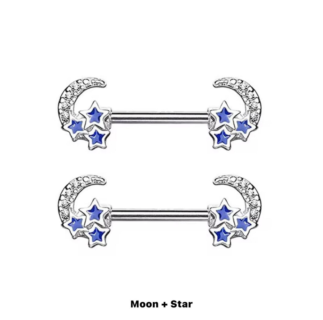 Blue MoonStar Gem - Nipple Jewelry #061