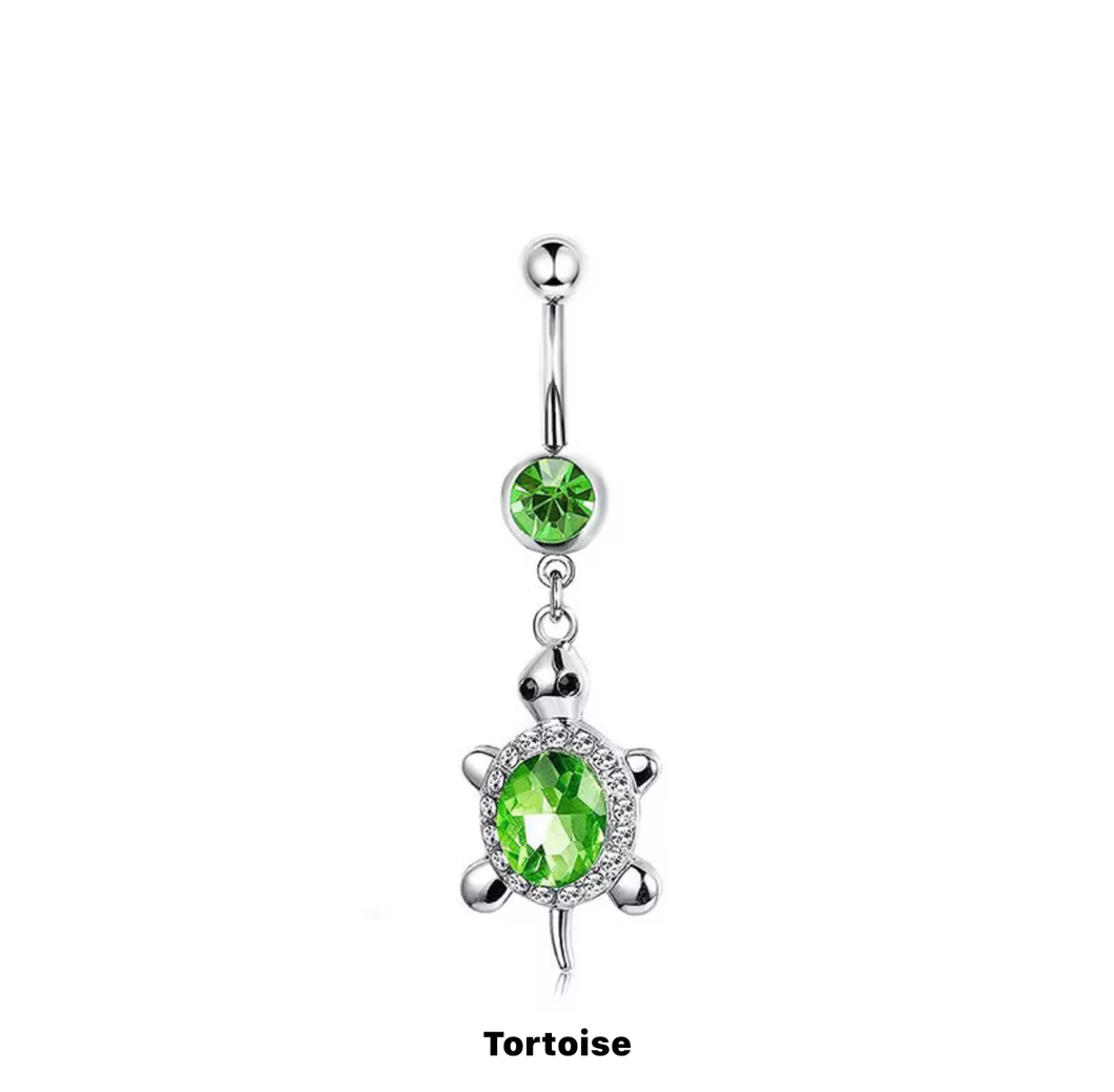 Green Turtle Navel Ring #002